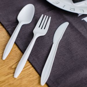 散装环保叉子勺子可生物降解玉米淀粉餐具餐具套装