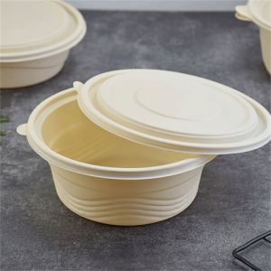 碗可降解一次性塑料碗和盖子大米