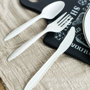 勺子吸管塑料单独包装餐具玉米淀粉叉子